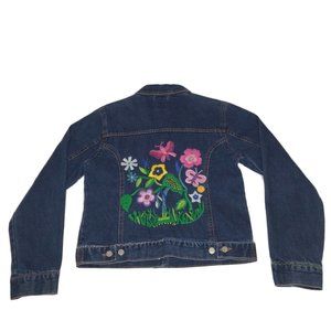 Gap Youth Size XXL Embroidered Demin Jacket Chest 34"